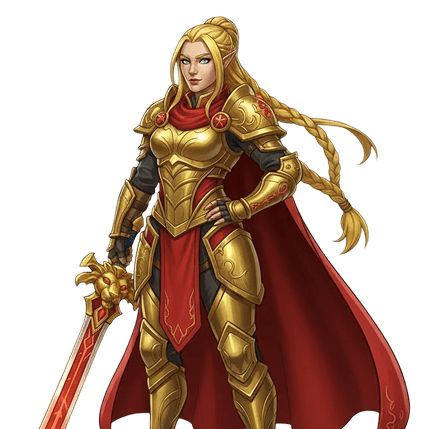 Golden warrior queen character